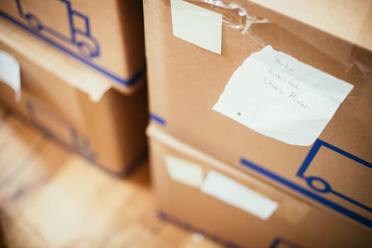 Move. Cardboard, boxes and stuff for moving into a new home