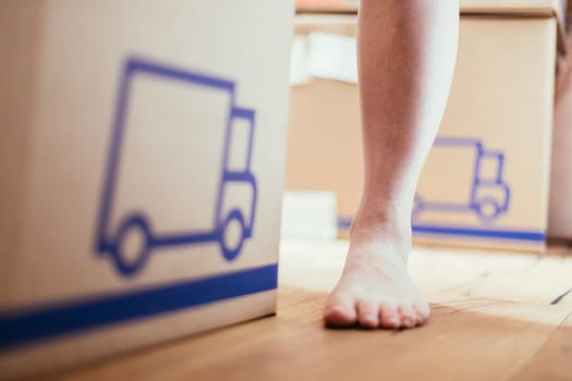 Move. Cardboard, boxes and stuff for moving into a new home