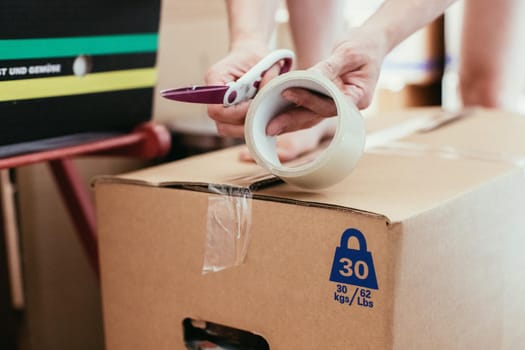 Move. Cardboard, boxes and stuff for moving into a new home