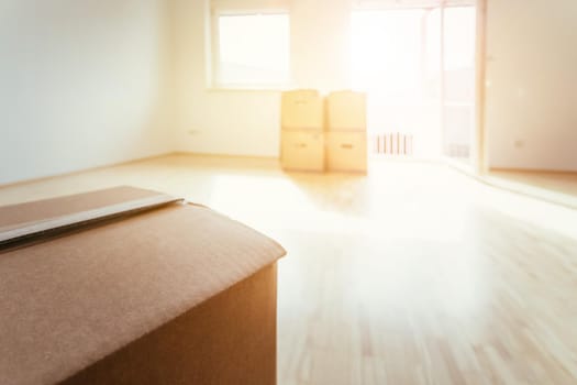 Move. Cardboard, boxes and stuff for moving into a new home