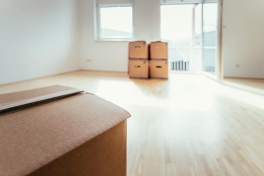 Move. Cardboard, boxes and stuff for moving into a new home