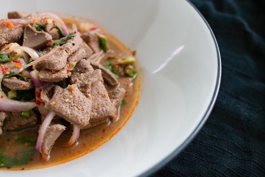 Sweet liver menu in street food stalls is a local dish in Thailand. It is a popular food.