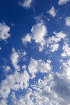Beautiful white clouds on a blue background