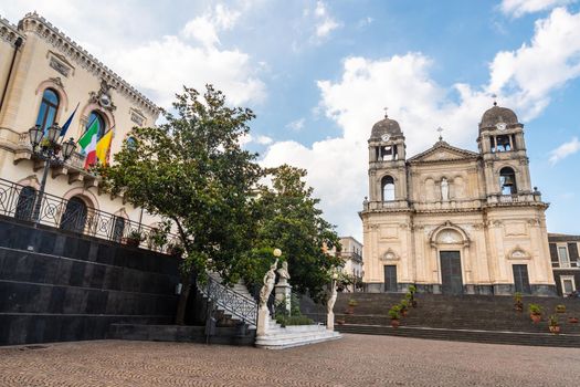 Church of Saint Mary of Provvidence in the main square of Zafferana Etnea, Italy