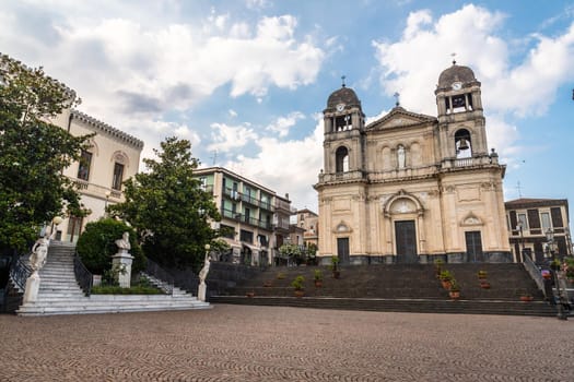 Church of Saint Mary of Provvidence in the main square of Zafferana Etnea, Italy