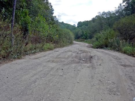 The Beloretsky tract. Nature is in the way of the Beloretsky tract. Roads and landscape.