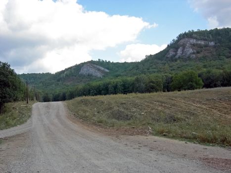 The Beloretsky tract. Nature is in the way of the Beloretsky tract. Roads and landscape.