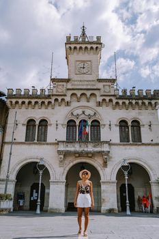 Overview of Fiuggi in Italy, Scenic sight in Fiuggi, province of Frosinone, Lazio, central Italy. Europe September 2020