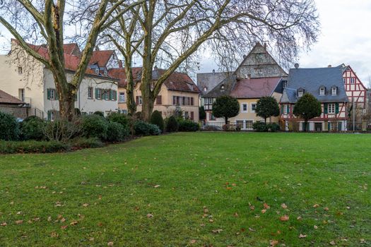 Square Schlossplatz in front of the Schlosskirche in Meisenheim, Germany