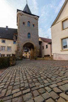 City gate Untertor in the historic old town of Meisenheim, Germany