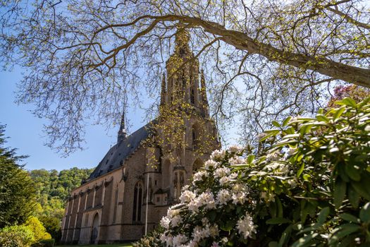 Wide angle view at the Schlosskirche in Meisenheim