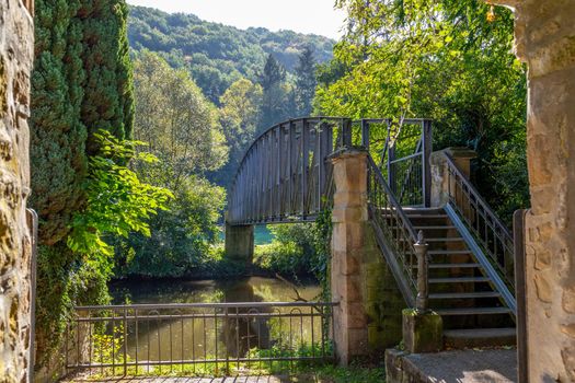 Bridge Eiserner Steg over the river Glan in Meisenheim, Germany