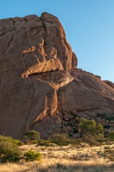 Rock formations at sunset at Spitzkoppe in Namibia