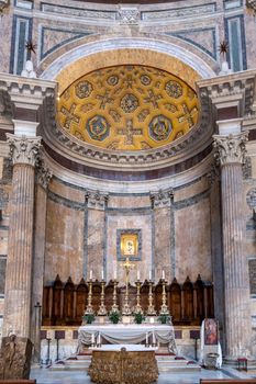 Rome Italy September 2020, view of Pantheon in the morning. Rome. Italy. Europe