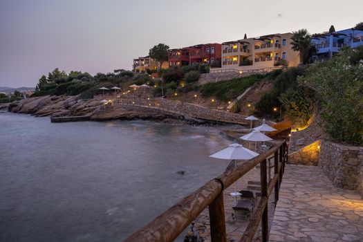 Crete Greece, Candia park village a luxury holiday village in Crete Greece by the ocean in traditional colors