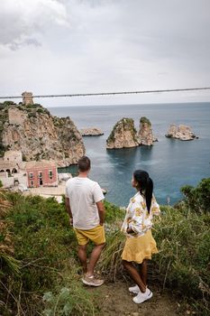 Scopello Beach in Sicily Italy Europe during summer vacation