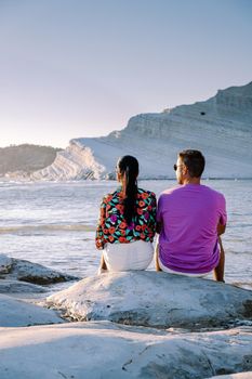 Scala dei Turchi Stair of the Turks, Sicily Italy, Scala dei Turchi. A rocky cliff on the coast of Realmonte, near Porto Empedocle, southern Sicily, Italy. Europe