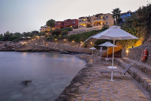 Crete Greece, Candia park village a luxury holiday village in Crete Greece by the ocean in traditional colors