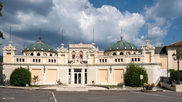 Overview of Fiuggi in Italy, Scenic sight in Fiuggi, province of Frosinone, Lazio, central Italy. Europe September 2020