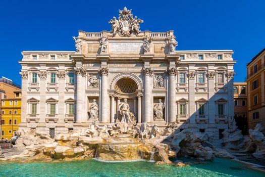 Trevi Fountain, rome, Italy. City trip Rome in the morning