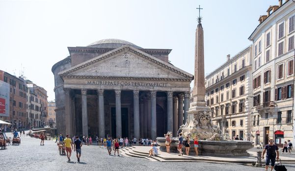 Rome Italy September 2020, view of Pantheon in the morning. Rome. Italy. Europe