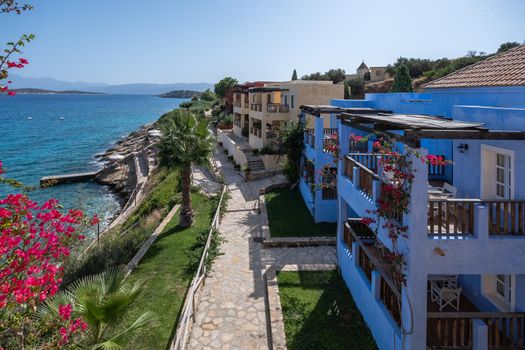 Crete Greece, Candia park village a luxury holiday village in Crete Greece by the ocean in traditional colors