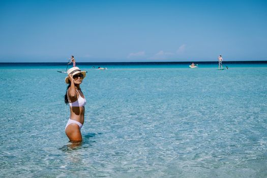 San Vito Lo Capo Sicily, San Vito lo Capo beach and Monte Monaco in background, north-western Sicily. High quality photo