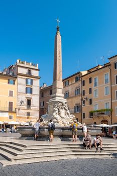 Rome Italy September 2020, view of Pantheon in the morning. Rome. Italy. Europe