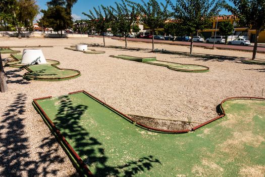 crazy golf or mini golf course on spanish urbanisation