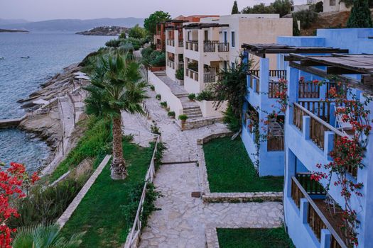 Crete Greece, Candia park village a luxury holiday village in Crete Greece by the ocean in traditional colors