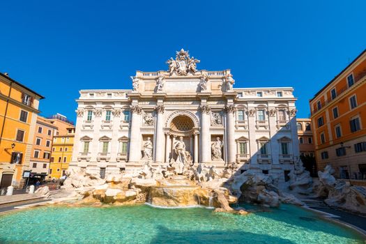 Trevi Fountain, rome, Italy. City trip Rome in the morning