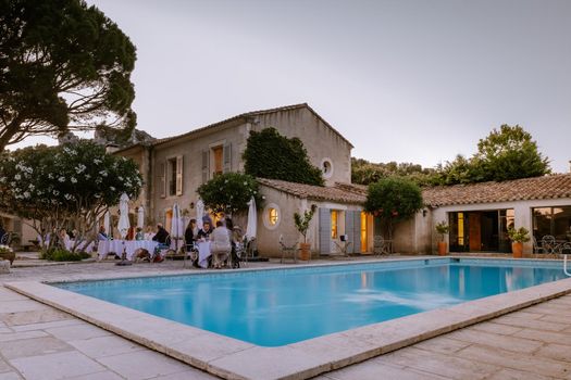 luxury hotel Provence France during sunset with swimming pool France