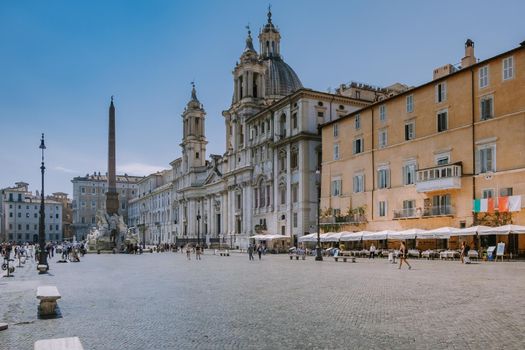 Rome September 2020, Piazza Navona in Rome, Italy Europe in the morning