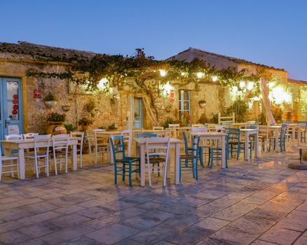 The picturesque village of Marzamemi, in the province of Syracuse, Sicily Italy October 2020