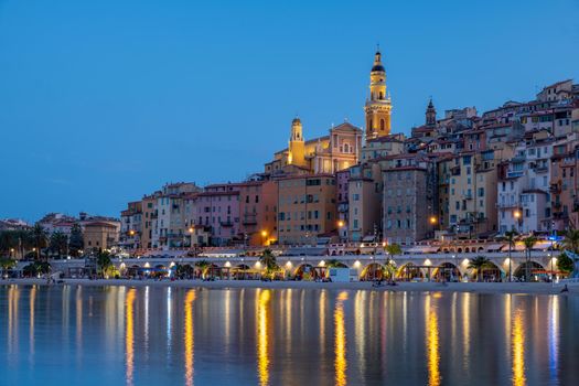 Menton France,Cote d Azur France, View on old part of Menton, Provence-Alpes-Cote d'Azur, France Europe