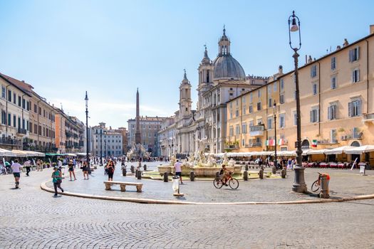 Rome September 2020, Piazza Navona in Rome, Italy Europe in the morning