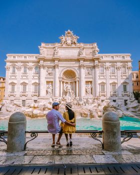 Trevi Fountain, rome, Italy. City trip Rome couple on city trip in Rome