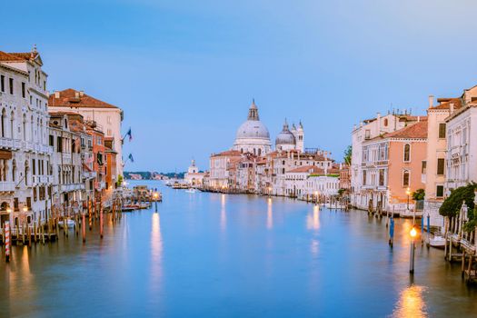 Beautiful venetian street in summer day, Italy. Venice Europe