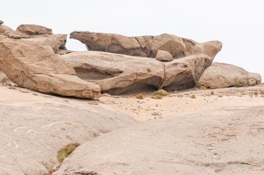 Rock formations at Vogelfederberg near Walvis Bay in Namibia