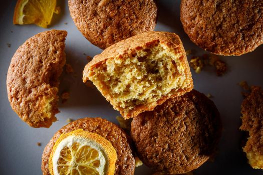 Fresh cupcakes on a plate.