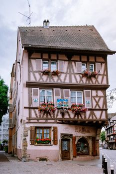 Colmar, Alsace, France June 2020. Petite Venice, water canal and traditional half timbered houses. Colmar is a charming town in Alsace, France. Beautiful view of colorful romantic city Colmar