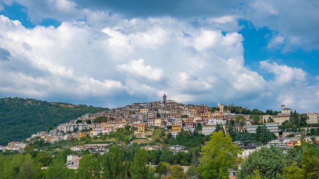 Overview of Fiuggi in Italy, Scenic sight in Fiuggi, province of Frosinone, Lazio, central Italy. Europe