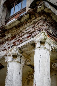 Top of old ruined greek column