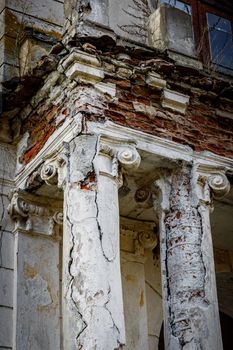 Top of old ruined greek column