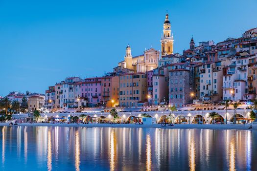 Menton France,Cote d Azur France, View on old part of Menton, Provence-Alpes-Cote d'Azur, France Europe