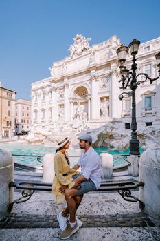 Trevi Fountain, rome, Italy. City trip Rome couple on city trip in Rome