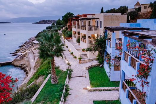 Crete Greece, Candia park village a luxury holiday village in Crete Greece by the ocean in traditional colors