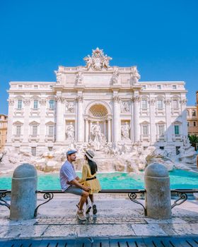 Trevi Fountain, rome, Italy. City trip Rome couple on city trip in Rome