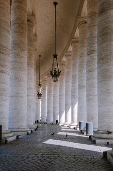 St. Peter's Basilica in the morning from Via della Conciliazione in Rome. Vatican City Rome Italy. Rome architecture and landmark. St. Peter's cathedral in Rome. 