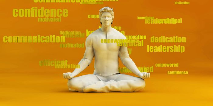 Business Skills with Man Meditating as a Concept